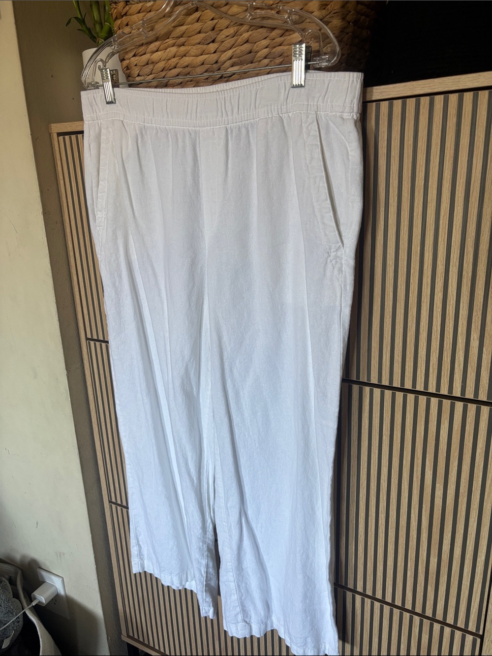 Old Navy White Wide-Leg Women’s linen Pants